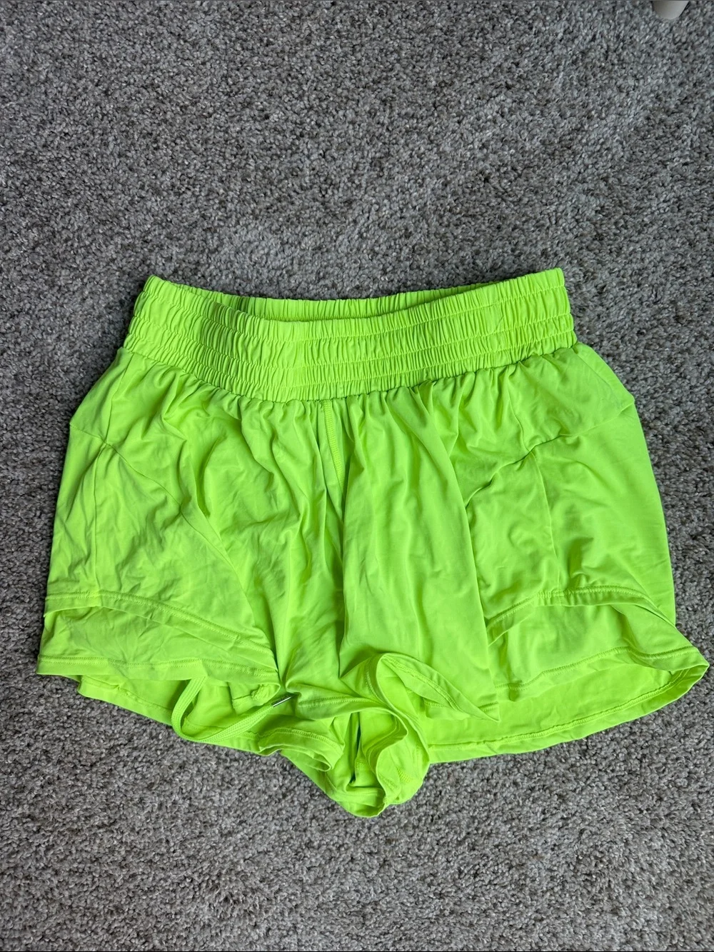 Women’s Neon Green Elastic Waist Shorts